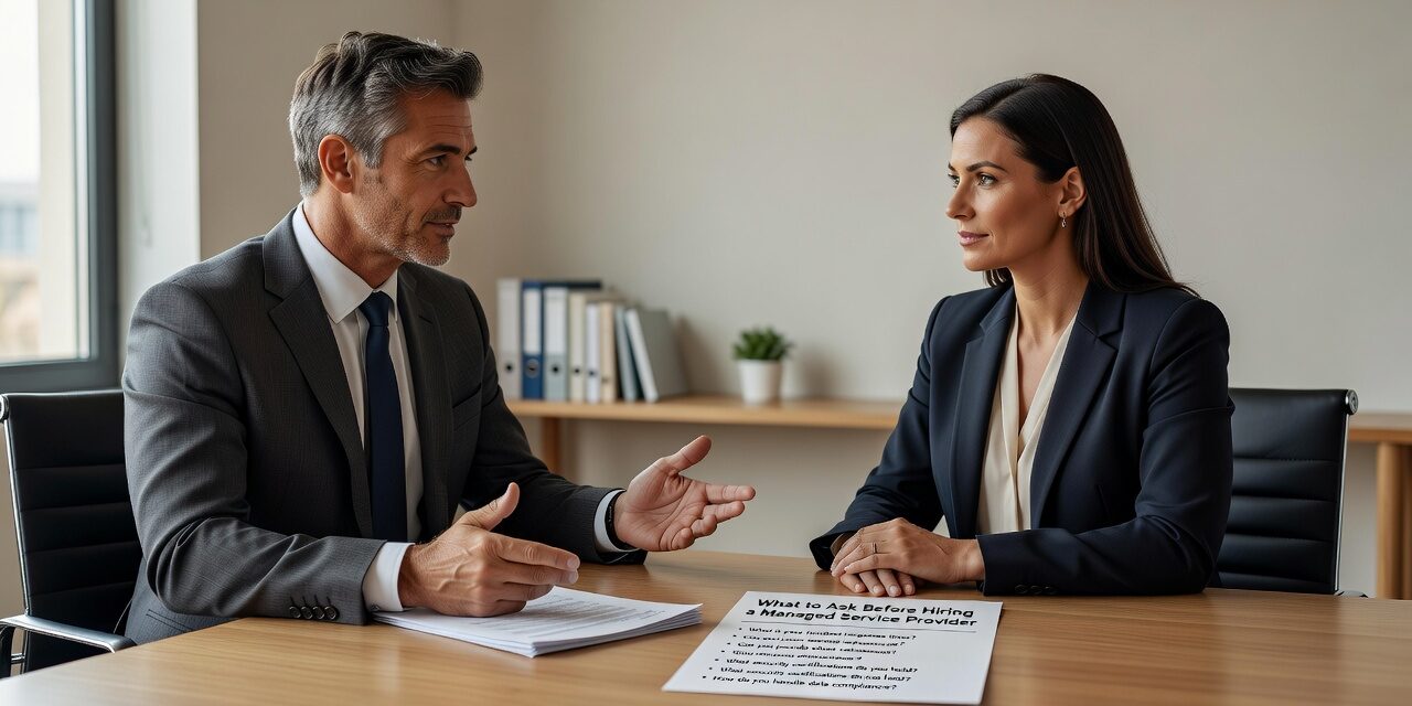 Know what to ask before hiring a managed service provider. A practical guide for business owners covering contracts, response times, security, and onboarding.