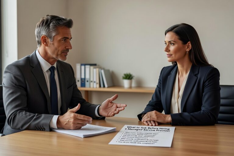What to Ask Before Hiring a Managed Service Provider Featured Image Know what to ask before hiring a managed service provider. A practical guide for business owners covering contracts, response times, security, and onboarding.