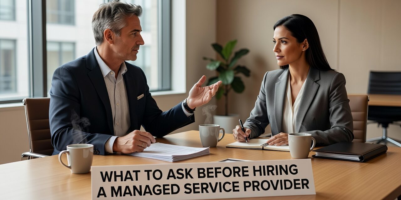 What to Ask Before Hiring a Managed Service Provider Featured Image Know what to ask before hiring a managed service provider. A practical guide covering support, security, backups, and scalability for business leaders.