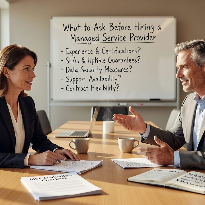 What to Ask Before Hiring a Managed Service Provider Featured Image Know what to ask before hiring a managed service provider. Practical questions on response times, backups, security, and onboarding for business leaders.