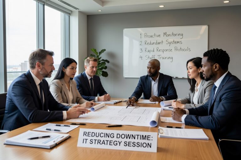 How to Reduce Business Downtime From IT Issues Featured Image Practical steps to reduce business downtime from IT issues—covering monitoring, vendor accountability, backups, and help desk response standards.