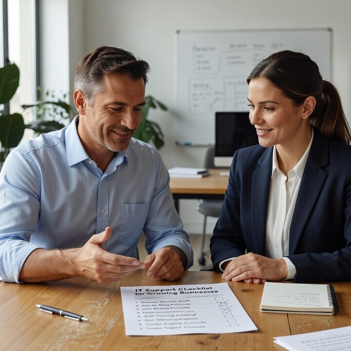 IT Support Checklist for Growing Businesses Featured Image A practical IT support checklist for growing businesses covering downtime prevention, backups, help desk expectations, and vendor management.