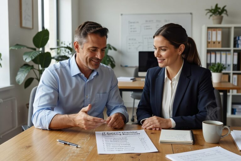IT Support Checklist for Growing Businesses Featured Image A practical IT support checklist for growing businesses covering downtime prevention, backups, help desk expectations, and vendor management.