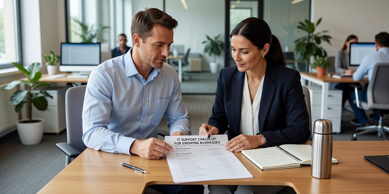 IT Support Checklist for Growing Businesses Featured Image A practical IT support checklist for small and midsize businesses. Avoid common gaps in help desk, security, backups, and network reliability.