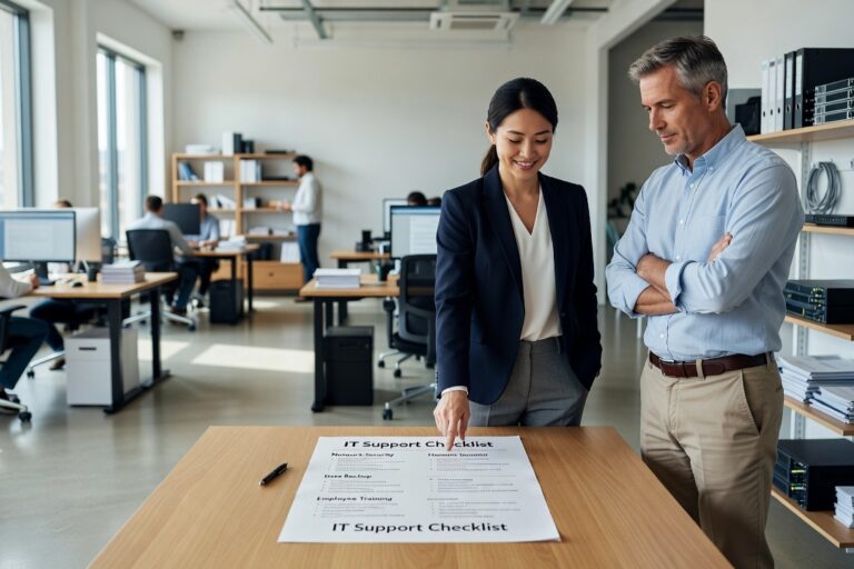 IT Support Checklist for Growing Businesses Featured Image A practical IT support checklist for growing businesses—covering help desk, security, backups, and network reliability without the technical jargon.