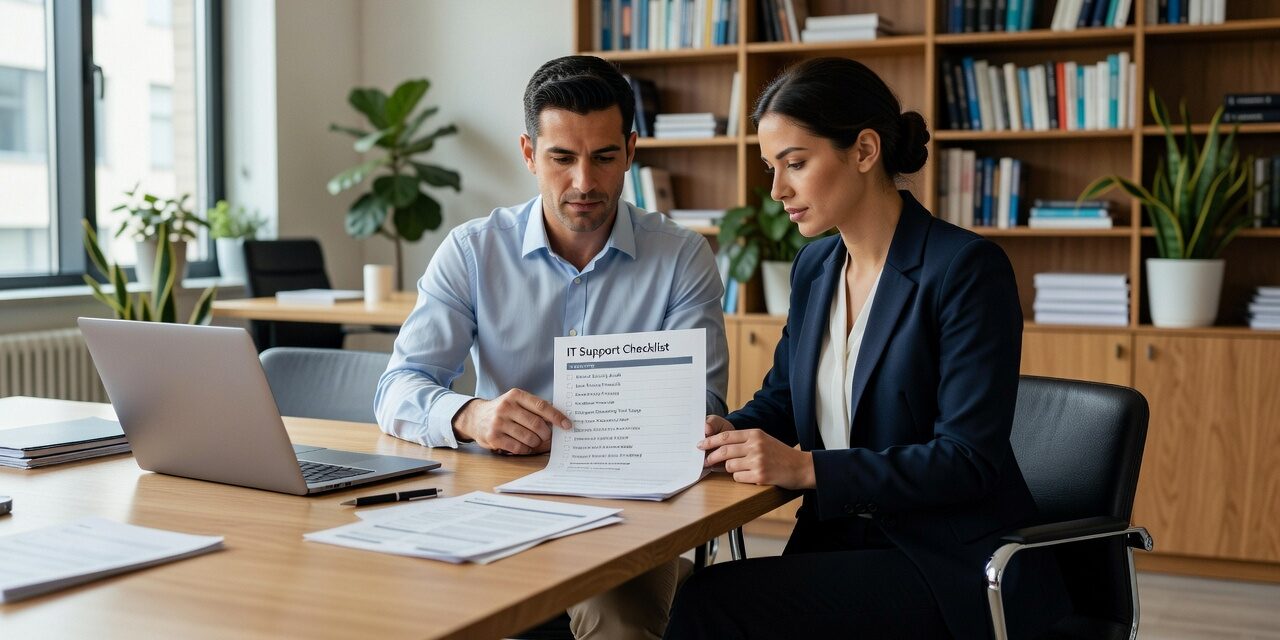 IT Support Checklist for Growing Businesses Featured Image Use this practical IT support checklist to find gaps in security, backup, help desk coverage, and vendor management before they cause downtime.