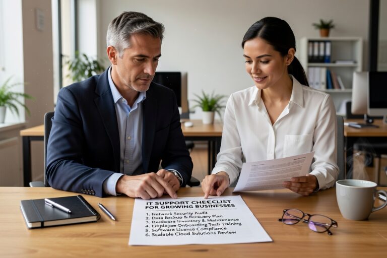 IT Support Checklist for Growing Businesses Featured Image Use this IT support checklist to find gaps in backup, help desk, security, and vendor coverage before they cause downtime or bigger problems.