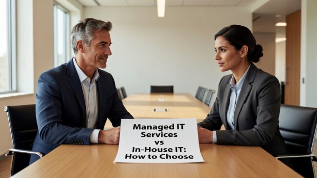 Managed IT Services vs In-House IT: How to Choose Featured Image Comparing managed IT services vs in-house IT? This guide covers real costs, coverage gaps, and how to decide what fits your business.
