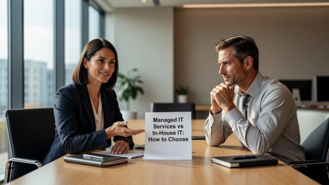 Managed IT Services vs In-House IT: How to Choose Featured Image Weighing managed IT services vs in-house IT? This guide helps business owners and managers compare costs, coverage gaps, and when each model makes sense.
