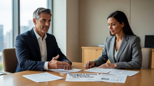 Managed IT Services vs In-House IT: How to Choose Featured Image Managed IT services vs in-house IT: understand the real tradeoffs, costs, and decision factors to choose the right model for your growing business.