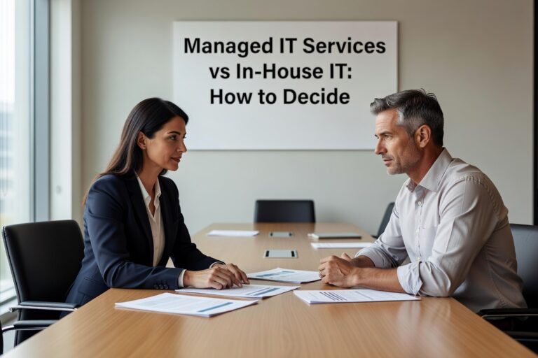 Managed IT Services vs In-House IT: How to Decide Featured Image Comparing managed IT services vs in-house IT? Here's a practical guide to hidden costs, coverage gaps, and how to decide what fits your business.