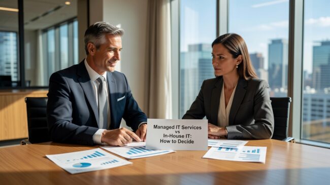 Managed IT Services vs In-House IT: How to Decide Featured Image Deciding between managed IT services vs in-house IT? This practical guide helps business owners compare costs, coverage gaps, and when each model makes sense.