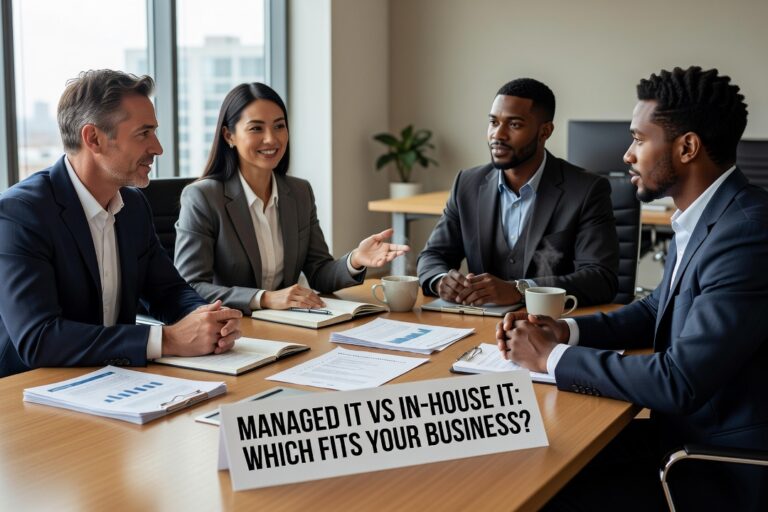 Managed IT vs In-House IT: Which Fits Your Business? Featured Image Comparing managed IT services vs in-house IT? This guide helps business owners and managers choose the right model for a 20–200 employee company.