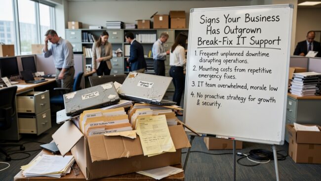 Signs Your Business Has Outgrown Break-Fix IT Support Featured Image Still using break-fix IT support? Learn the clear signs your business has outgrown it—and what to consider before making a change.