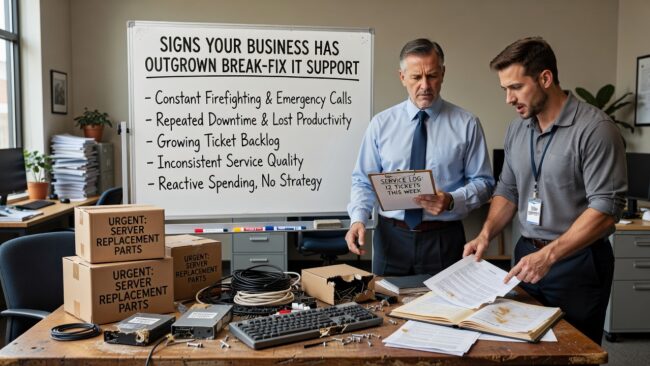 Recognize the signs your business has outgrown break-fix IT support and learn what a managed approach means for operations, costs, and reliability.