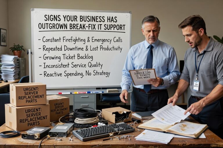 Signs Your Business Has Outgrown Break-Fix IT Support Featured Image Recognize the signs your business has outgrown break-fix IT support and learn what a managed approach means for operations, costs, and reliability.