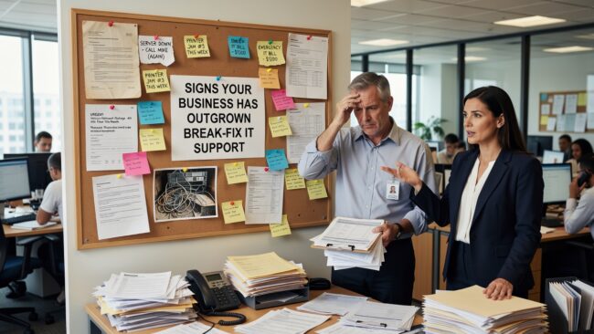 Signs Your Business Has Outgrown Break-Fix IT Support Featured Image Recurring outages, security gaps, and scattered vendors are signs your business has outgrown break-fix IT support. Here's how to know it's time to switch.