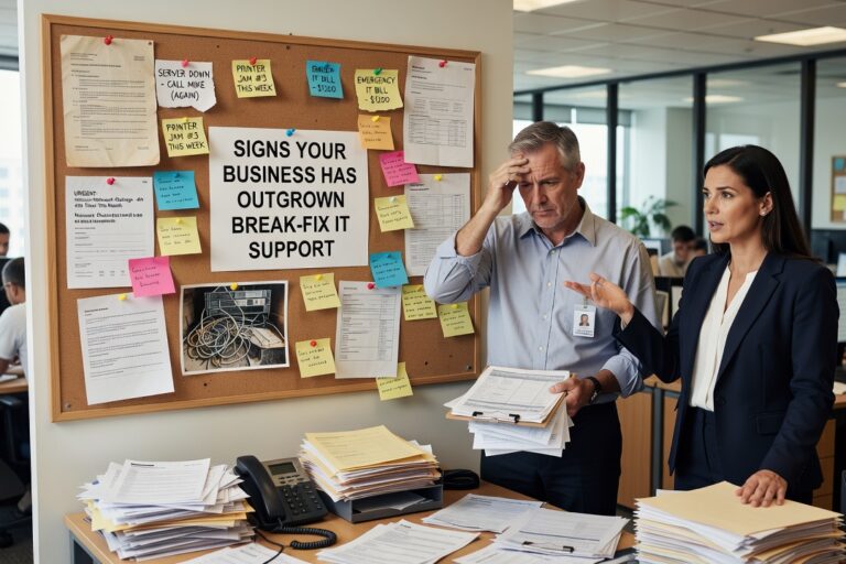 Recurring outages, security gaps, and scattered vendors are signs your business has outgrown break-fix IT support. Here's how to know it's time to switch.