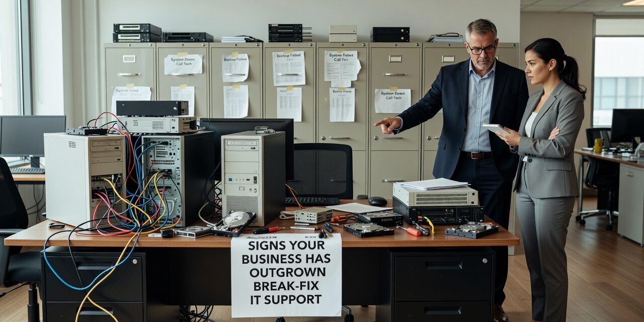 Signs Your Business Has Outgrown Break-Fix IT Support Featured Image Recurring IT problems, unknown backup status, and reactive fixes are signs your business has outgrown break-fix IT support. Here's how to recognize the gap.