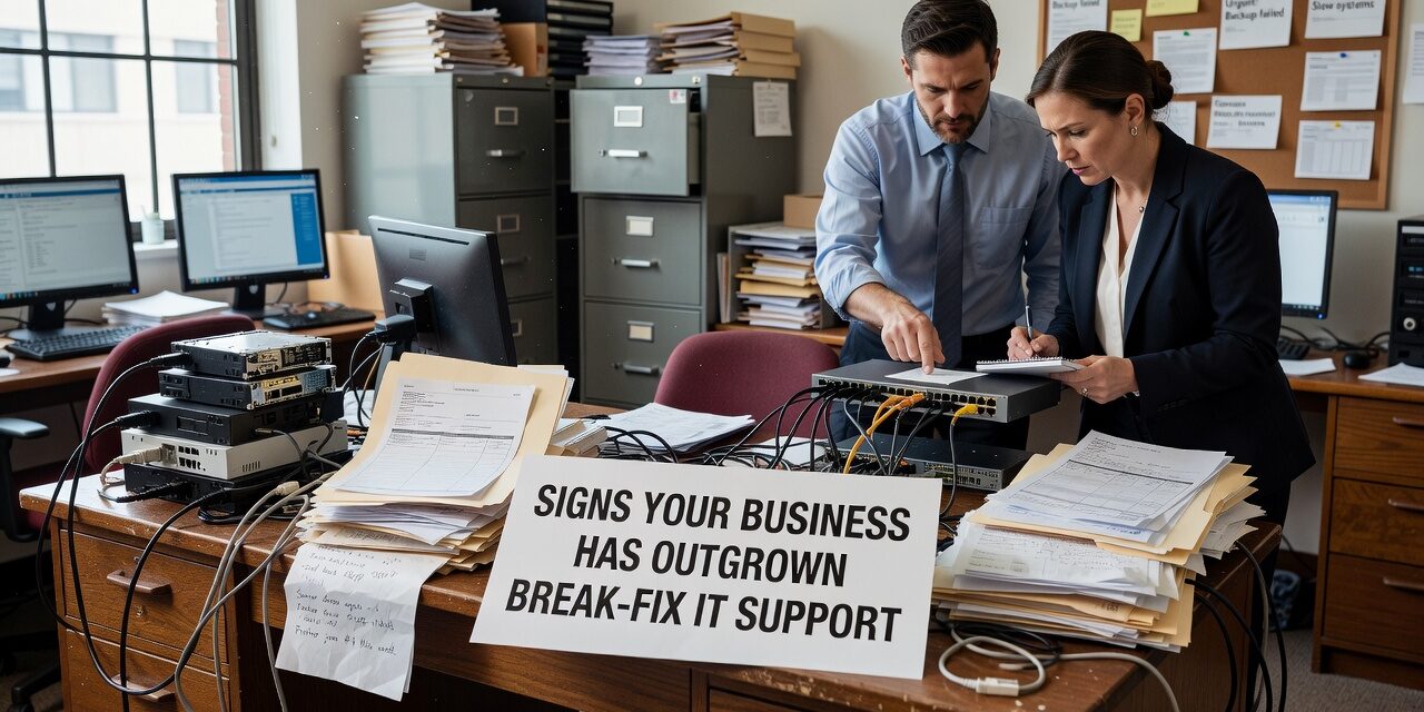 Signs Your Business Has Outgrown Break-Fix IT Support Featured Image Recognizing the signs your business has outgrown break-fix IT support can save you from costly downtime, recurring problems, and avoidable security gaps.
