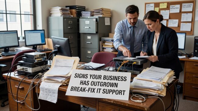 Signs Your Business Has Outgrown Break-Fix IT Support Featured Image Recognizing the signs your business has outgrown break-fix IT support can save you from costly downtime, recurring problems, and avoidable security gaps.