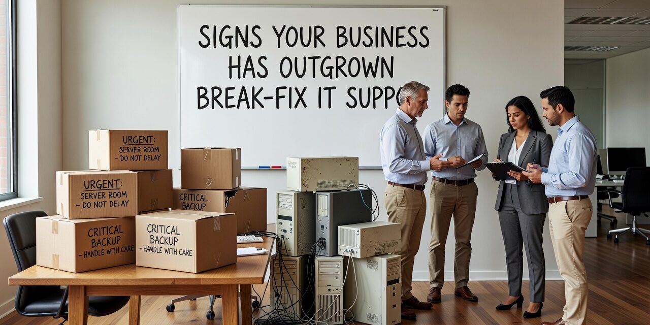 Learn the signs your business has outgrown break-fix IT support — recurring issues, slow response times, zero planning, and unpredictable costs.