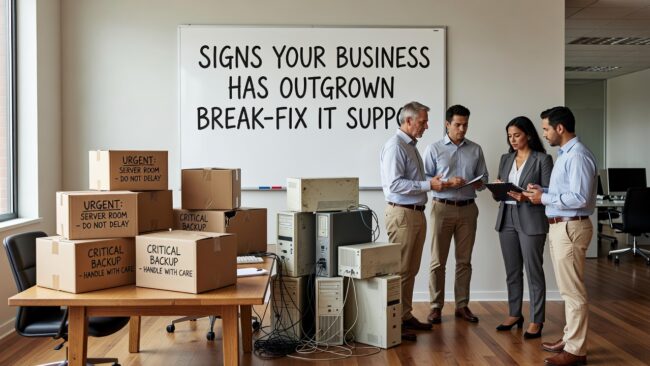 Learn the signs your business has outgrown break-fix IT support — recurring issues, slow response times, zero planning, and unpredictable costs.