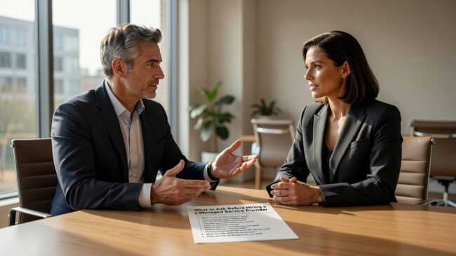 Know what to ask before hiring a managed service provider. Practical questions on coverage, backups, pricing, and communication for business decision-makers.