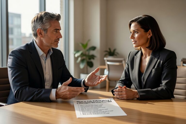 What to Ask Before Hiring a Managed Service Provider Featured Image Know what to ask before hiring a managed service provider. Practical questions on coverage, backups, pricing, and communication for business decision-makers.