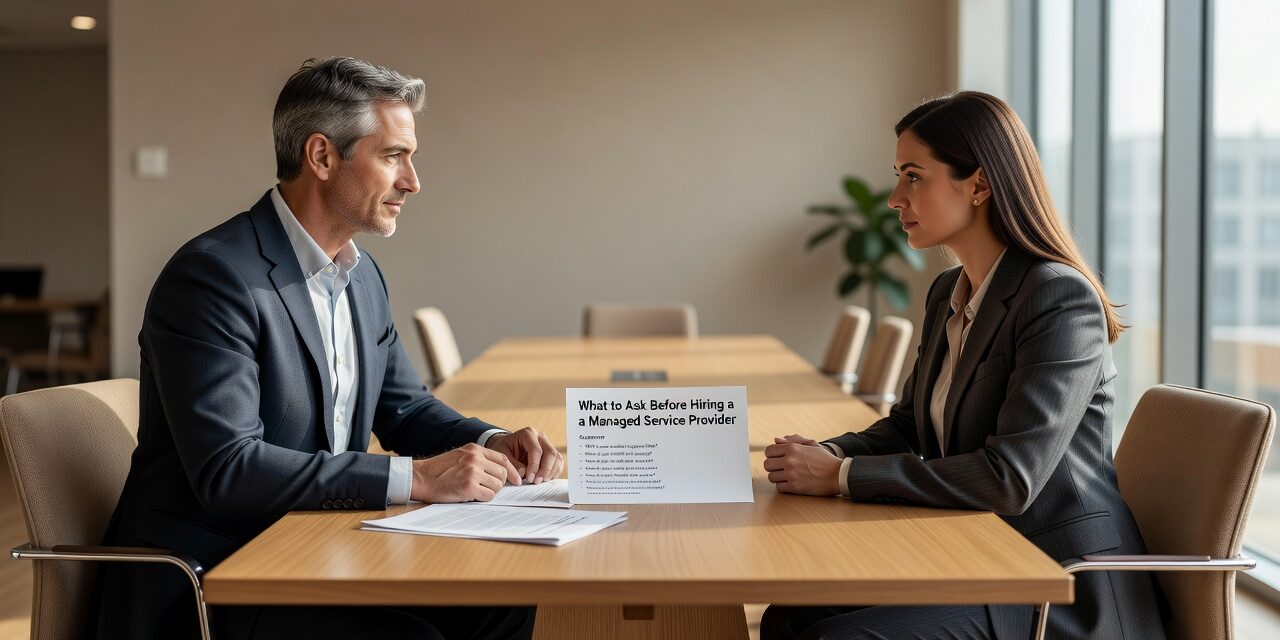 What to Ask Before Hiring a Managed Service Provider Featured Image Know what to ask before hiring a managed service provider. Practical questions on scope, pricing, response times, and accountability for business decision-makers.