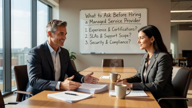 What to Ask Before Hiring a Managed Service Provider Featured Image Questions to ask before hiring a managed service provider — covering SLAs, security, contracts, and how to evaluate real operational fit for your business.