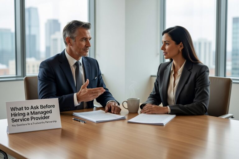 What to Ask Before Hiring a Managed Service Provider Featured Image Know what to ask before hiring a managed service provider. Practical questions on contracts, response times, security, and onboarding for business decision-makers.