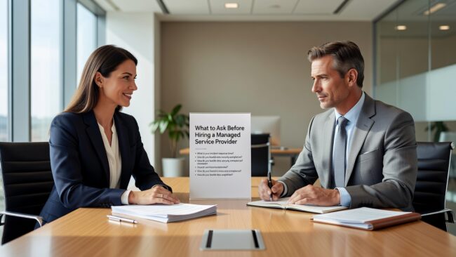 What to Ask Before Hiring a Managed Service Provider Featured Image Know what to ask before hiring a managed service provider. A practical guide for business owners and managers evaluating IT support options.