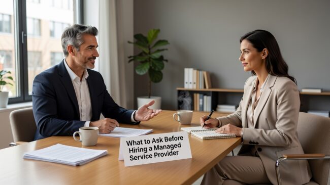 What to Ask Before Hiring a Managed Service Provider Featured Image Know what to ask before hiring a managed service provider. A practical guide for business leaders covering support models, pricing, security, and red flags.