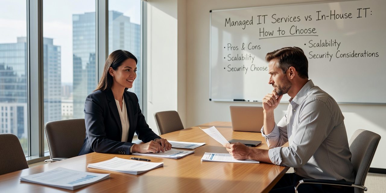 Managed IT Services vs In House IT: How to Choose Featured Image Weighing managed IT services vs in house IT? Learn where each model fits, the gaps to watch for, and the questions that help you decide.