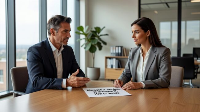 Managed IT Services vs In-House IT: How to Decide Featured Image Compare managed IT services vs in house IT on coverage, cost, security, and continuity to pick the right support model for a growing team.