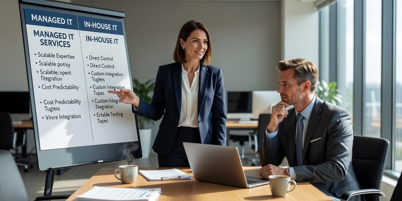 Managed IT Services vs In House IT: How to Decide Featured Image Weighing managed IT services vs in house IT? Compare coverage, cost, and risk, and learn which questions help growing teams choose the right model.