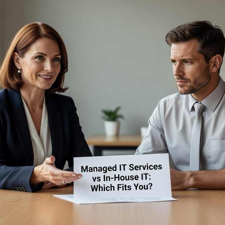 Managed IT Services vs In House IT: Which Fits You? Featured Image Comparing managed IT services vs in house IT? Learn where each model works, where it breaks down, and the questions to ask before you decide.