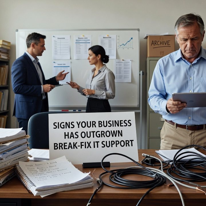 Signs Your Business Has Outgrown Break Fix IT Support Featured Image Repeat outages, slow response, and untested backups are signs break-fix IT may no longer be enough. Learn what to look for and how to decide what's next.